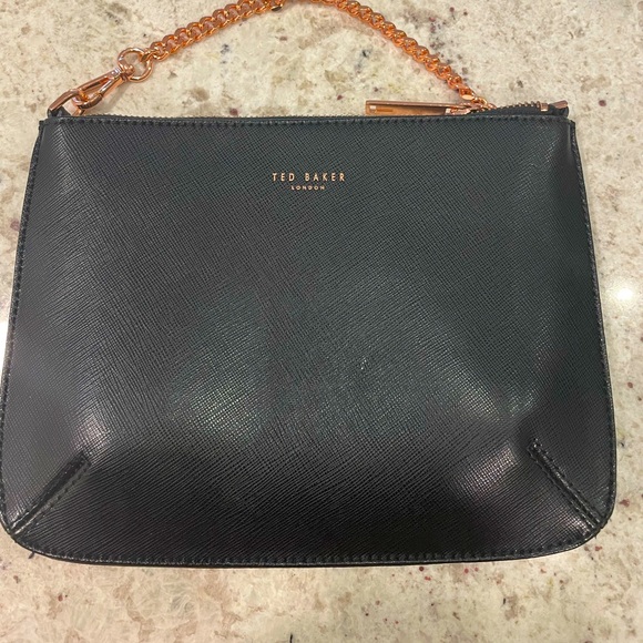 Ted Baker London Bags Ted Baker Saffiano Leather Crossbody Purse With Rose Gold Chain Poshmark
